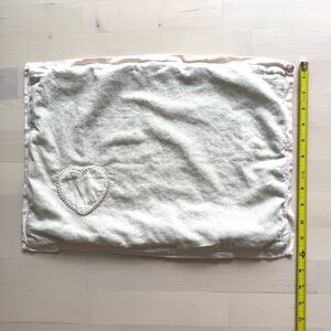 Cream Pillow with Heart Embroidery